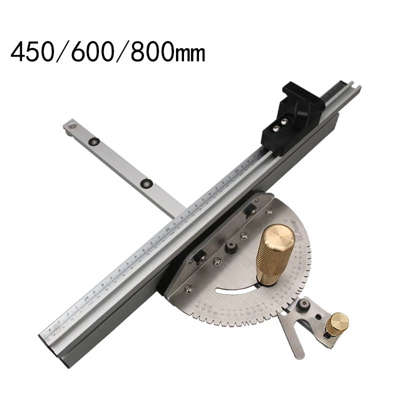 Miter Gauge Aluminium Profile Fence W/ Track Stop Table Saw Router Miter Gauge Saw Assembly Ruler for Woodworking Tools