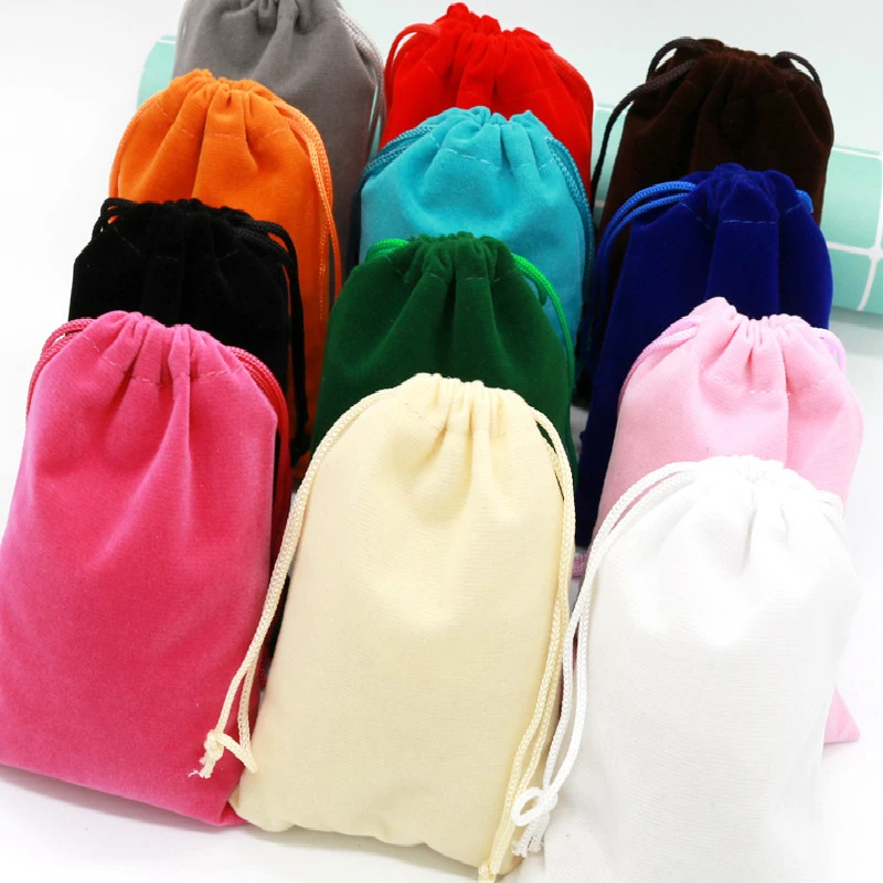 New 50 Pcs/lot Velvet Bag 9x12cm Storage Bags Charms Earrings Jewelry Packaging Bags Wedding Decoration Velvet Pouch Gift Bags