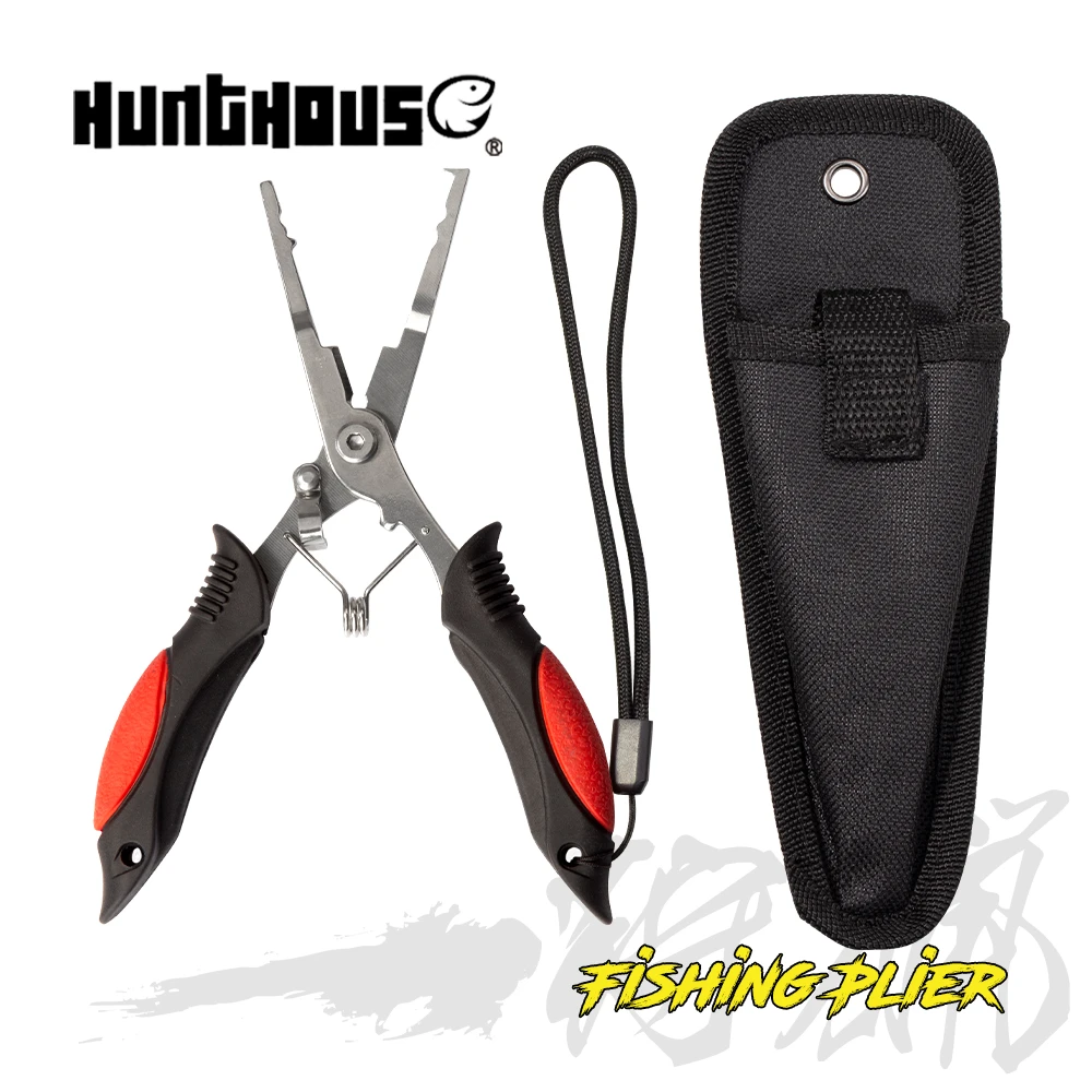 Hunthous Fishing Plier Stainless Steel Plier Fishing Lure Scissor Braid Line Lure Cutter Hook Remover Tackle Tool Cutting Tongs