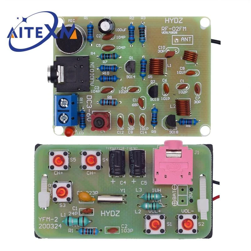 76-108MHz FM Stereo Radio DIY Kit Wireless FM Transmitter and Receiver Module Frequency Modulation Soldering Practice Project