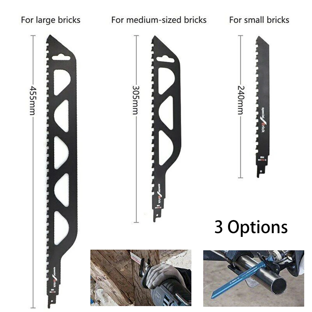 240/305/455mm Reciprocating Saw Blade Carbide Demolition Masonry Jigsaw Blade Brick Stone Metal Cutting Disc For Saber Saws