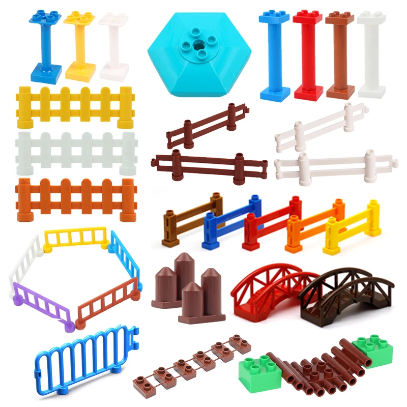 Architecture Big building blocks accessories Fence bridge ladder Basket Multifunction Hook children Toys gift Compatible farm