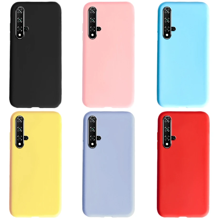 Case For Huawei Nova 5T Phone Case shockproof Candy Color Design TPU Silicone Soft Back Cases Cover for Huawei Nova 5 T Nova5T