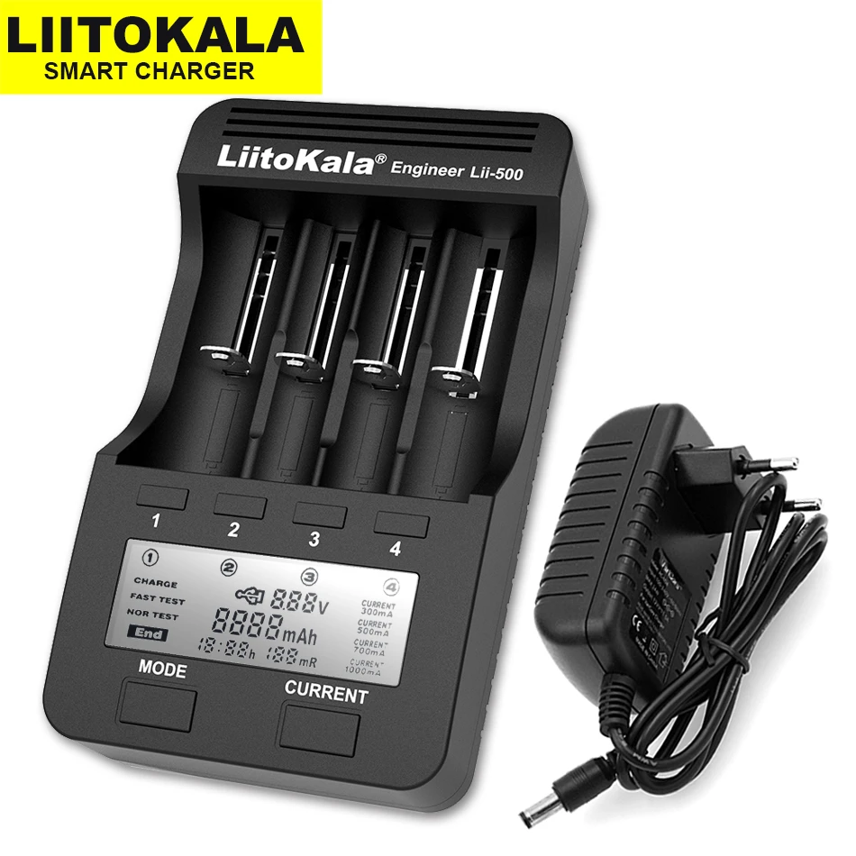 Liitokala Lii-500 Lii-PD4 Lithium Battery Charger 3.7V 18650 21700 26650 18350 18500 16340 17500 25500 10440 1.2V AA AAA