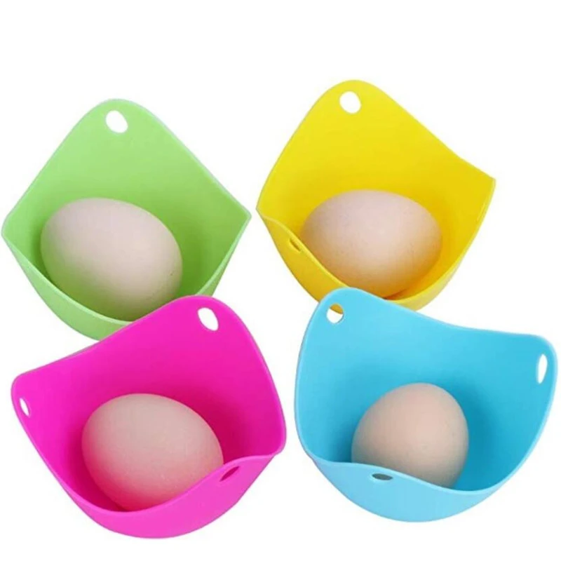 4Pcs/lot Silicone Egg Poacher Poaching Pods Pan Mould Egg Mold Bowl Rings Cooker Boiler Kitchen Cooking Tool Accessories Gadget