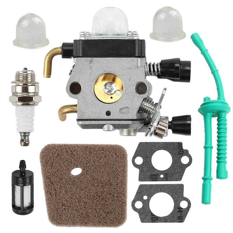 1 Set of Carburetor Kit replacement accessory part suitable For STIHL FS38 FS45 FS46 FS55 KM55 FS85 Air Fuel Filter Gasket Carb