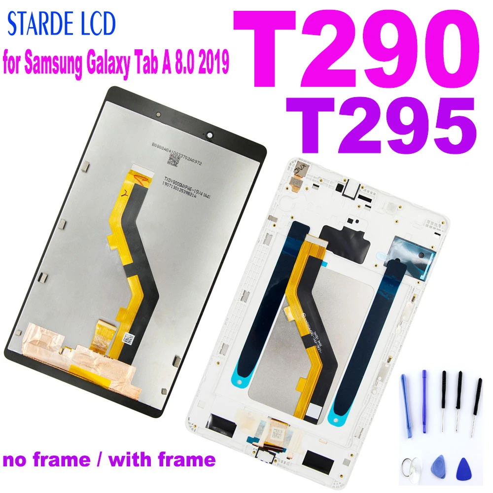 AAA+LCD For Samsung Tab A 8.0 2019 SM-T290 SM-T295 T290 T295 LCD Display Touch Screen Digitizer Glass Panel Assembly with Frame