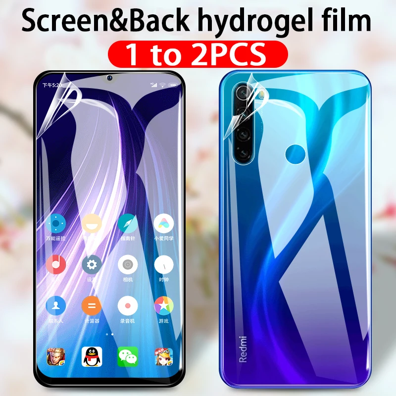 1 to 2pcs back hydrogel film on for Xiaomi Redmi Note 8T 8 Pro T Redmi8 A 8A Note8t Note8pro screen protector not tempered glass