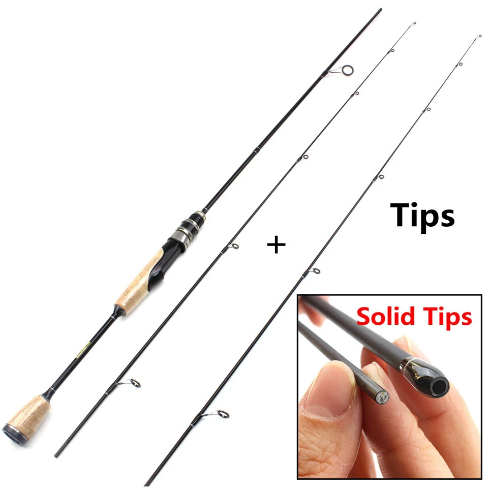 1.68M  ul power wooden handle lure rod Ultra light Spinning fishing rod 2-6g Lure Weight 2 tips Slow speed fishing pole