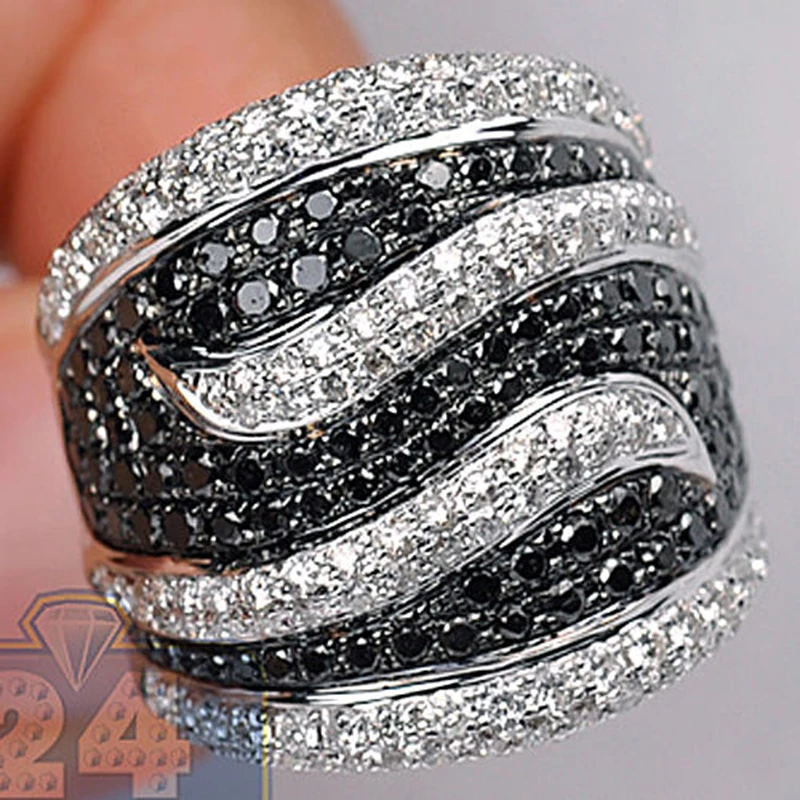 Large Zircon  Color Rings Men Fashion White Black CZ Stone Midi Ring Hot Punk Rock  Jewelry Anniversary Gifts Z4K540
