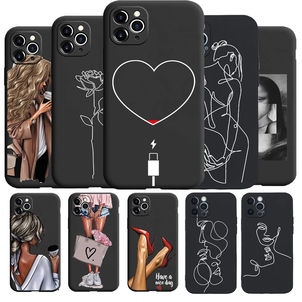 Girl Body Lover Rose Soft Case For IPhone 12 7 8 Plus XS XR Camera Protection Case For iphone 11 Pro Max 13 SE20 6s Phone Cover