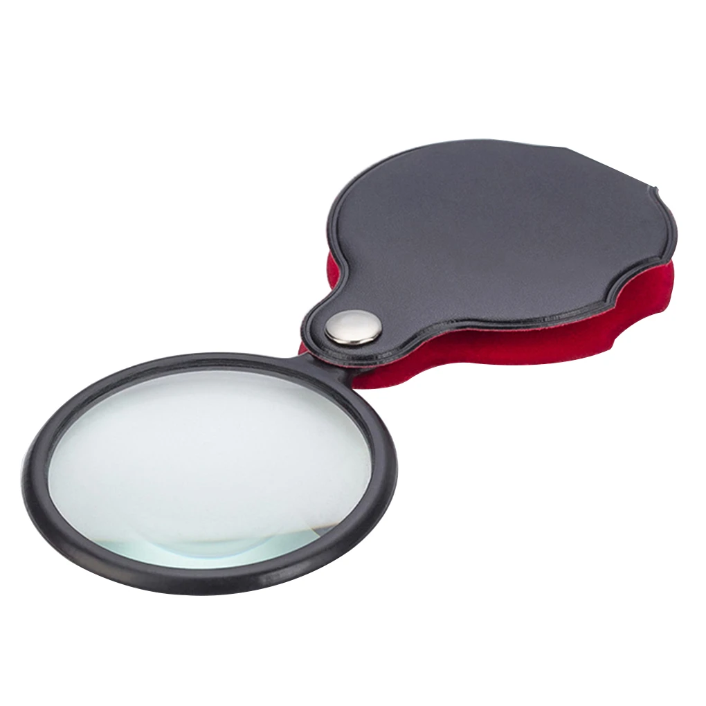 Mini Magnifier 8x Foldable Pocket Magnifier Portable 50mm Jewelry Reading Magnifying Glass Loupe