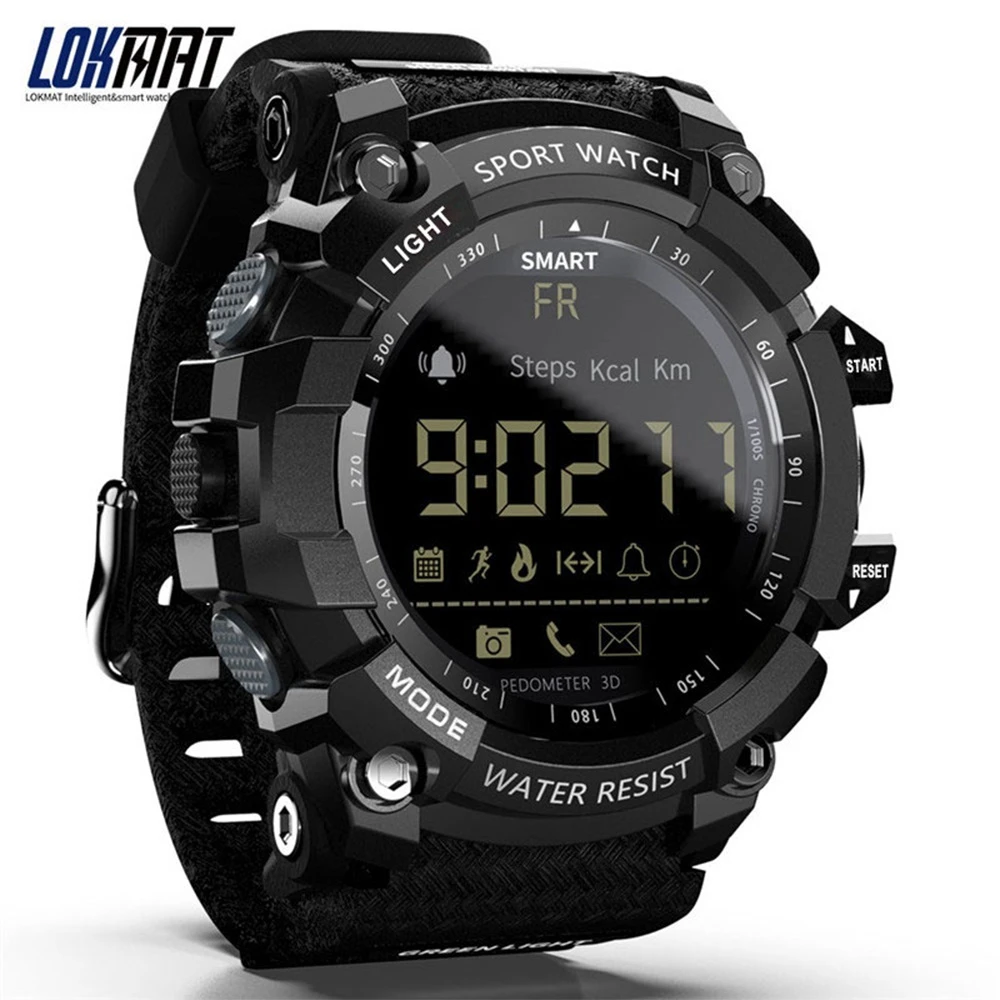 LOKMAT MK16 Bluetooth Smartwatch Digital Clock Pedometer Sport Smart Watch Men Activity Fitness Tracker IP67 Waterproof Watches