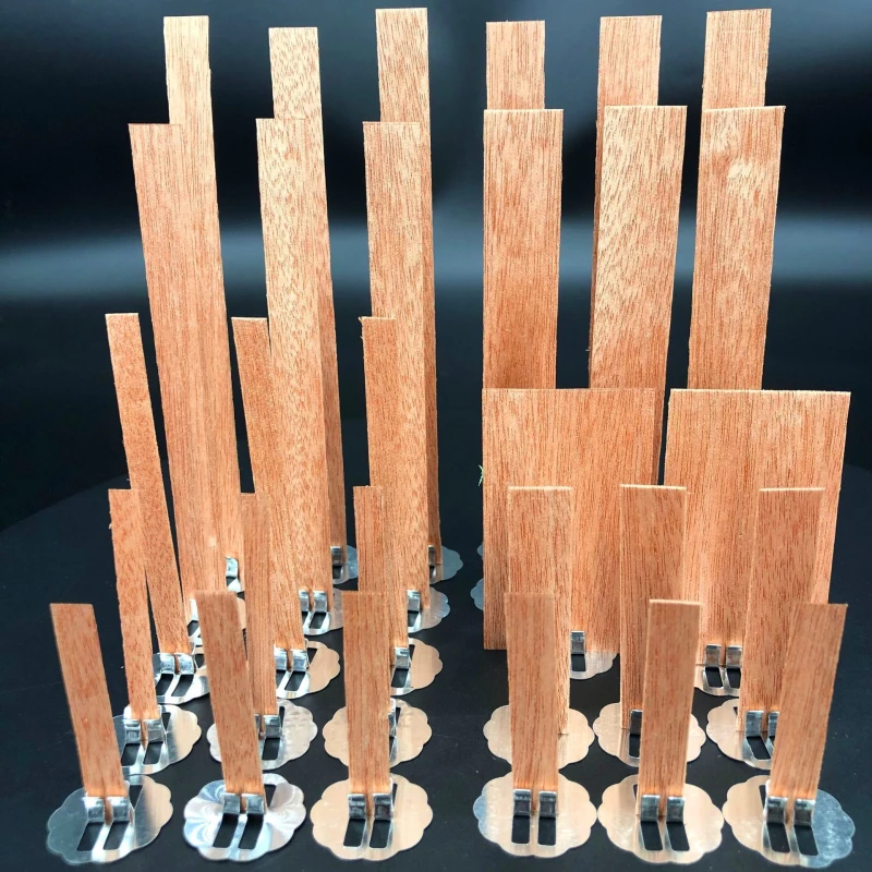 10pc 6-13cm Wooden Candles Wick With Sustainer Tab Candle Wick Core For DIY Candle Making Supplies Handmade Soy Parffin Wax Wick