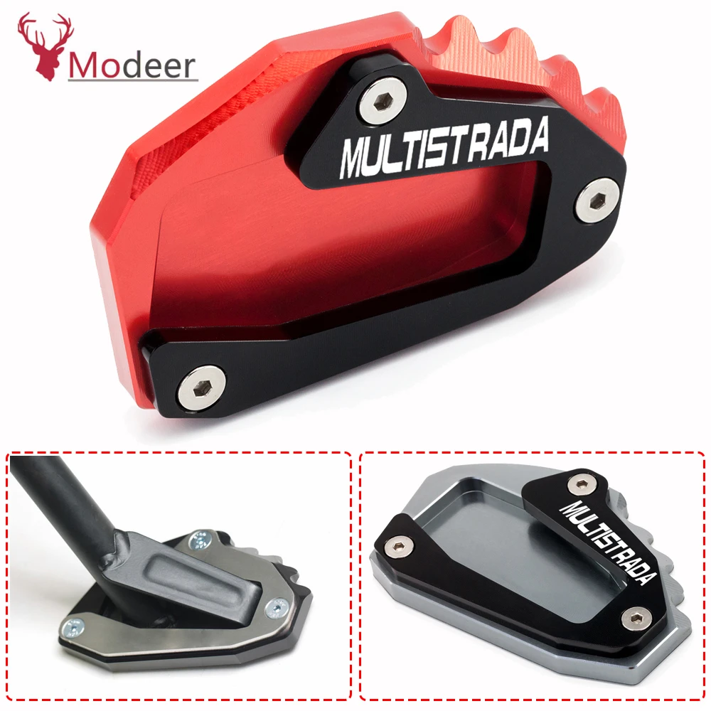 For DUCATI Multistrada 1200/Enduro/Enduro Pro 1200S CNC Kickstand Side Stand Plate Pad Enlarge Extension Foot Plate Sidestand