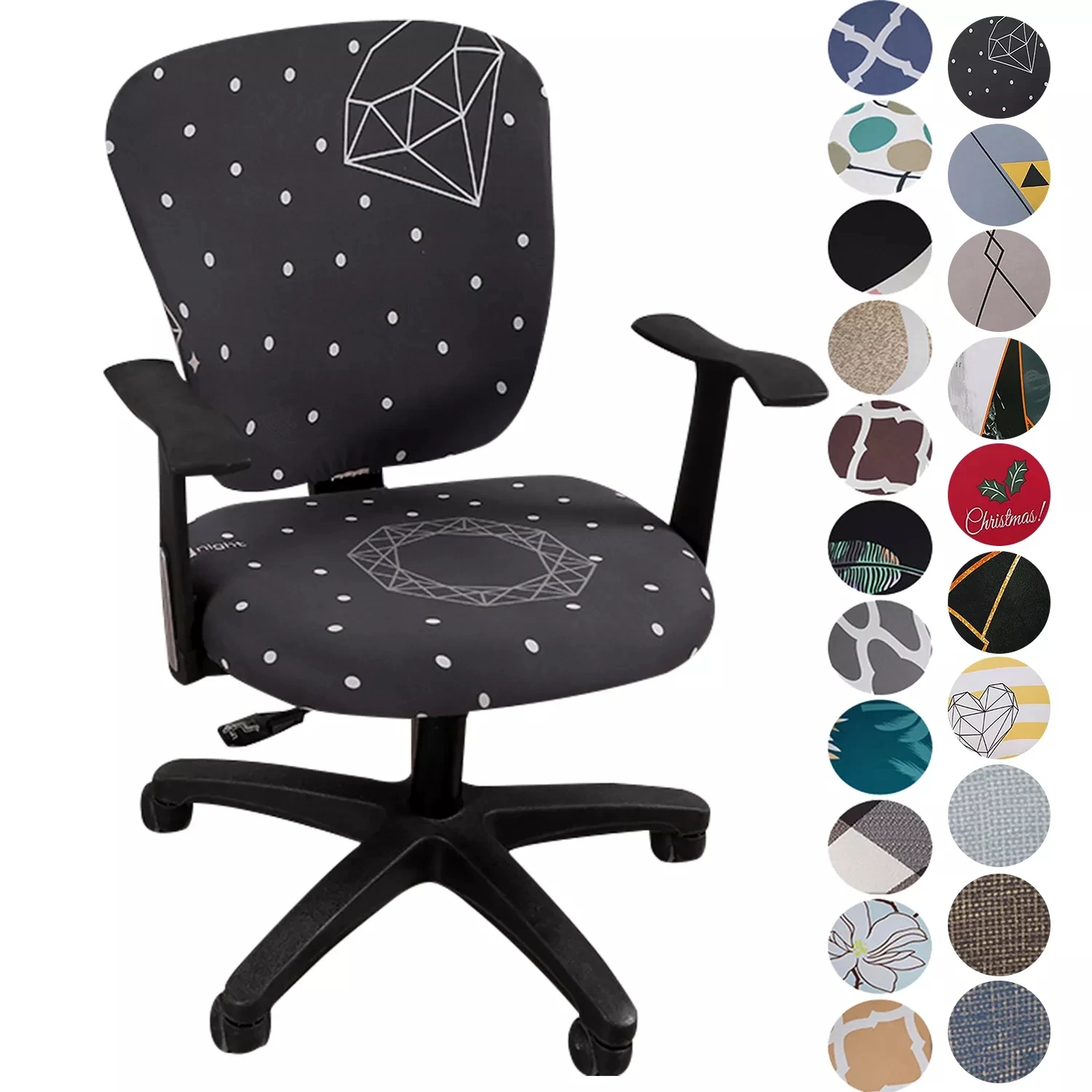 Elastic Stretch Office Chair Cover Spandex Computer Armchair Protect Slipcover -dust Washable Boss Rotating Chair Seat Case