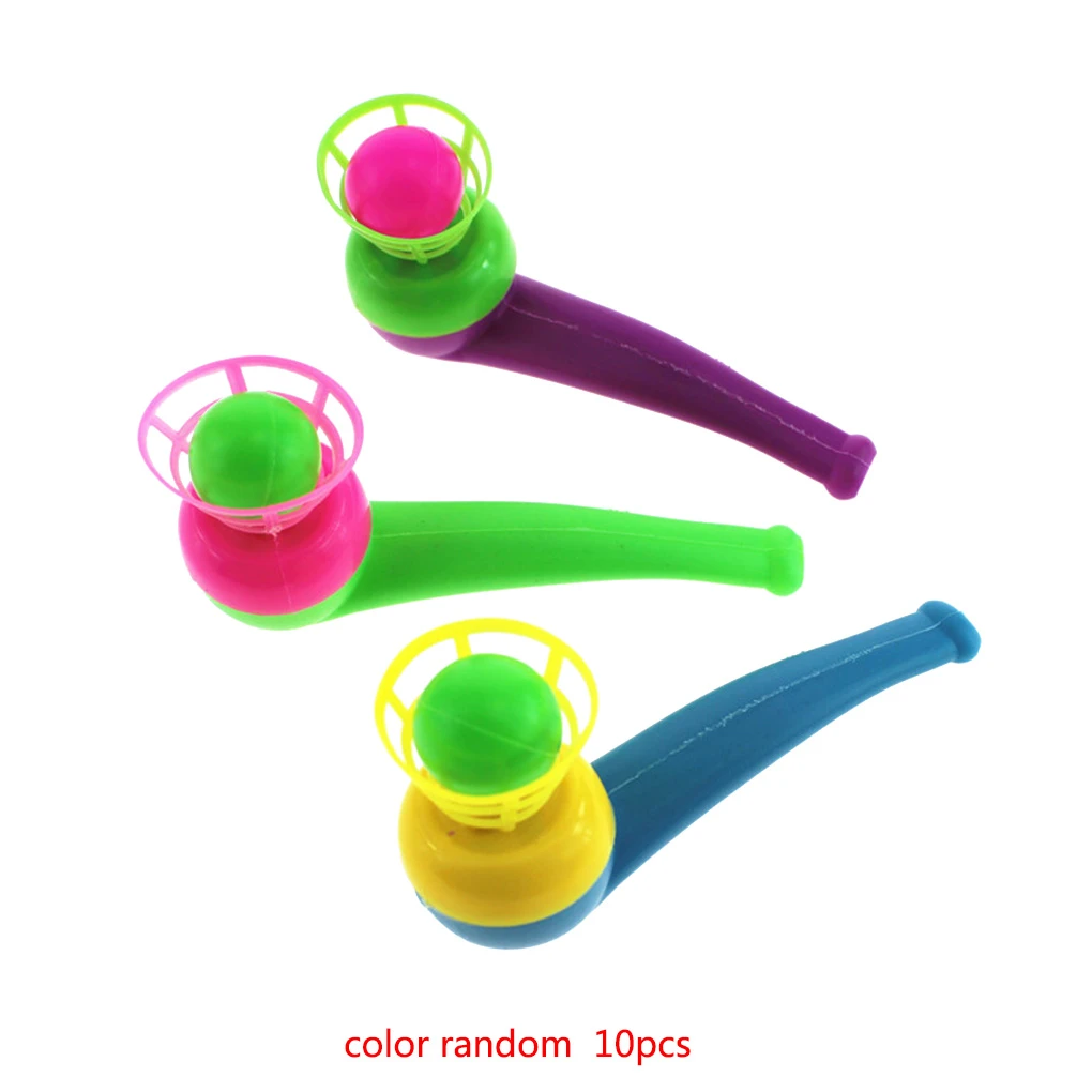 1/2/5/10PCS/Set Children Toys sports Games Blow Pipe & Balls Kid Blow Blowing Gift Plastic Pipe Balls Toy for girls Color Random