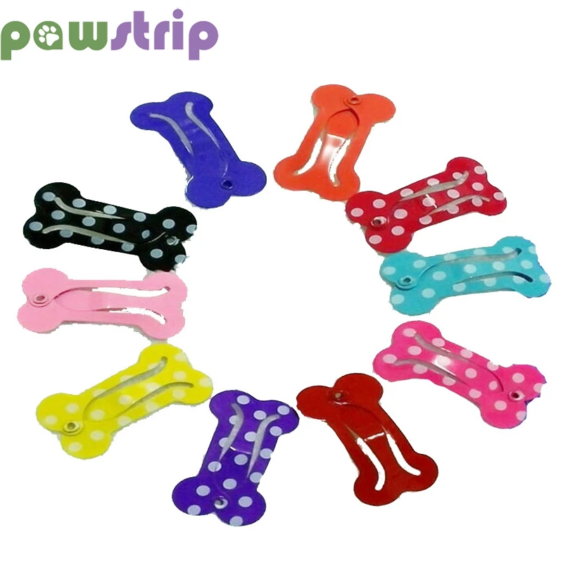 Pawstrip 10pcs/Lot Bone Shaped Small Dog Hair Clips Cat Grooming Supplies Pet Dogs Hairpin Pet Grooming Accessories For Cats Dog