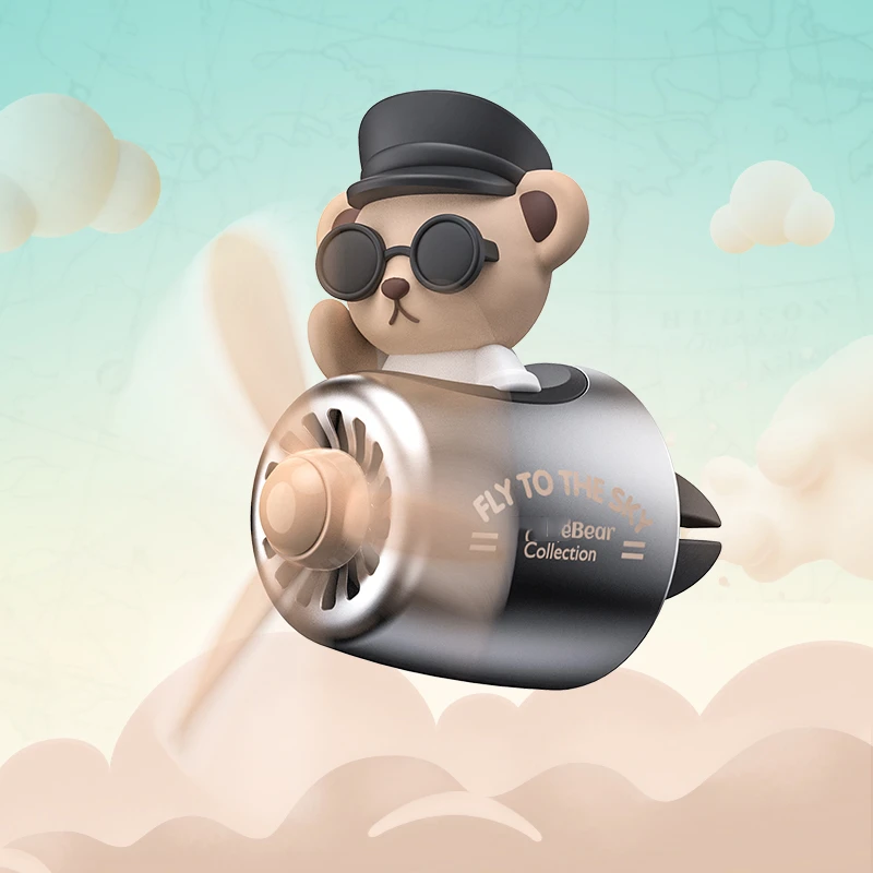 Collection Edition Little Bear Pilot Car Air Freshener perfume Automobile Interior Perfume Clip Fragrance Ornament Accessories