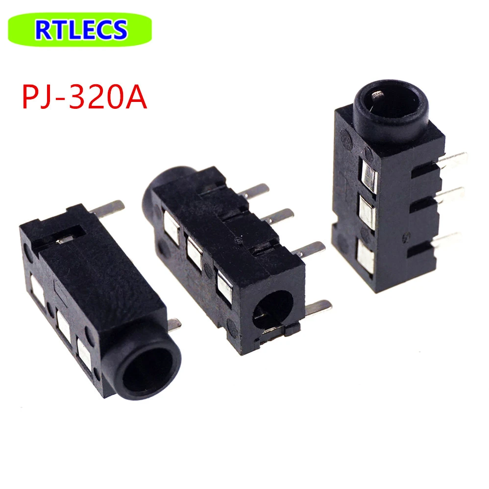 10 Pcs TRRS 3.5 MM Audio Jack Connector Through Holes PCB Horizontal 4 Contact 4 Conductor Right Angle No Internal Switch 4 Pole