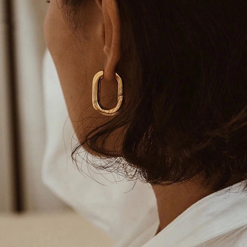 Minimalist Earrings Charm Women Trendy Ellipse Vintage Simple Party Handmade Earrings Accessories Prevent Allergy Jewelry Gifts