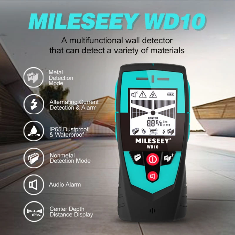 Mileseey Multifunction Wall Detector with Large Area Sensor Metal Detector Handheld Stud Finder Wall Scanner Wire Detector