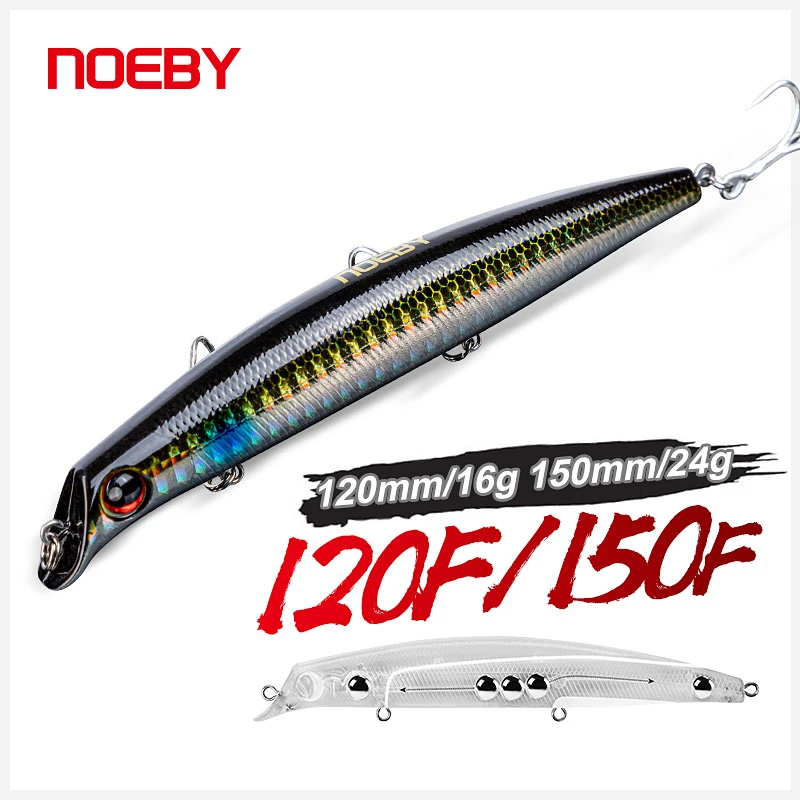 Noeby Sasuke Minnow Fishing Lure Floating Jerkbait 12cm16g 15cm24g Long Cast Wobbler Artificial Hard Bait for Sea Fishing Lure