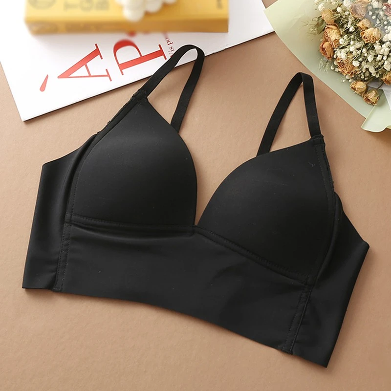 Seamless Solid Color Bras For Women Soft Comfortable Ultra Thin Underwear Sleep Sport Fitness One-piece Bralette