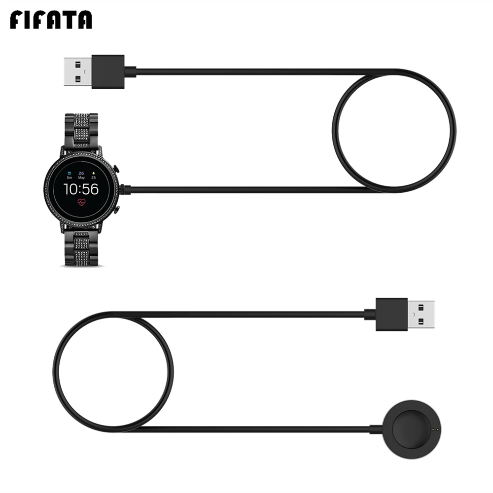 FIFATA Charging Base USB Charger Data Cable For Fossil Gen4 5 / Emporio Armani / Skagen Falster2 / Misfit Vapor2 Watch Bracelet