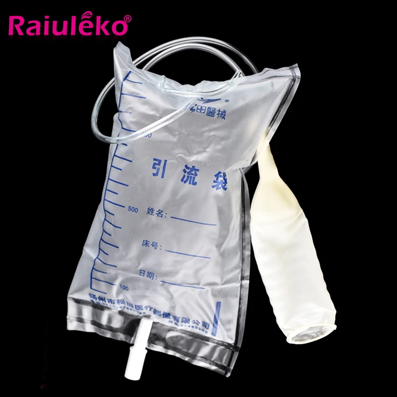 5 Pieces Reusable Medical Latex Sleeve Type Urine Bag Male Drainage  Catheter Bag 1000ML Urine Collector Bag Urinal Pee Holder