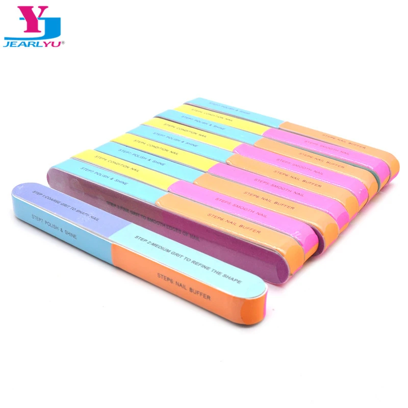 5Pcs/lot Acrylic Nail Buffers Blocks Neon Sponge Nail File Pedicure Manicure High Quality Tips Nail Polish 7 Side Sand Shine Kit