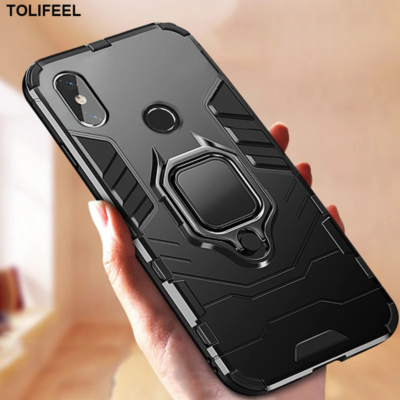 Shockproof Armor Case For Xiaomi Mi 8 Lite Mi8 SE Cases Stand Holder Magnetic Car Ring Phone Back Cover For Xiaomi Mi 8 Pro Mi8