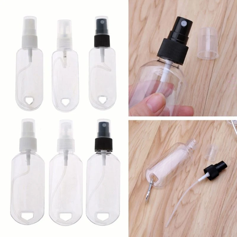 30ml 50ml Reusable Portable Mini Size Alcohol Spray Bottle Hand Sanitizer Travel Small Size Holder Hook Keychain Carrier