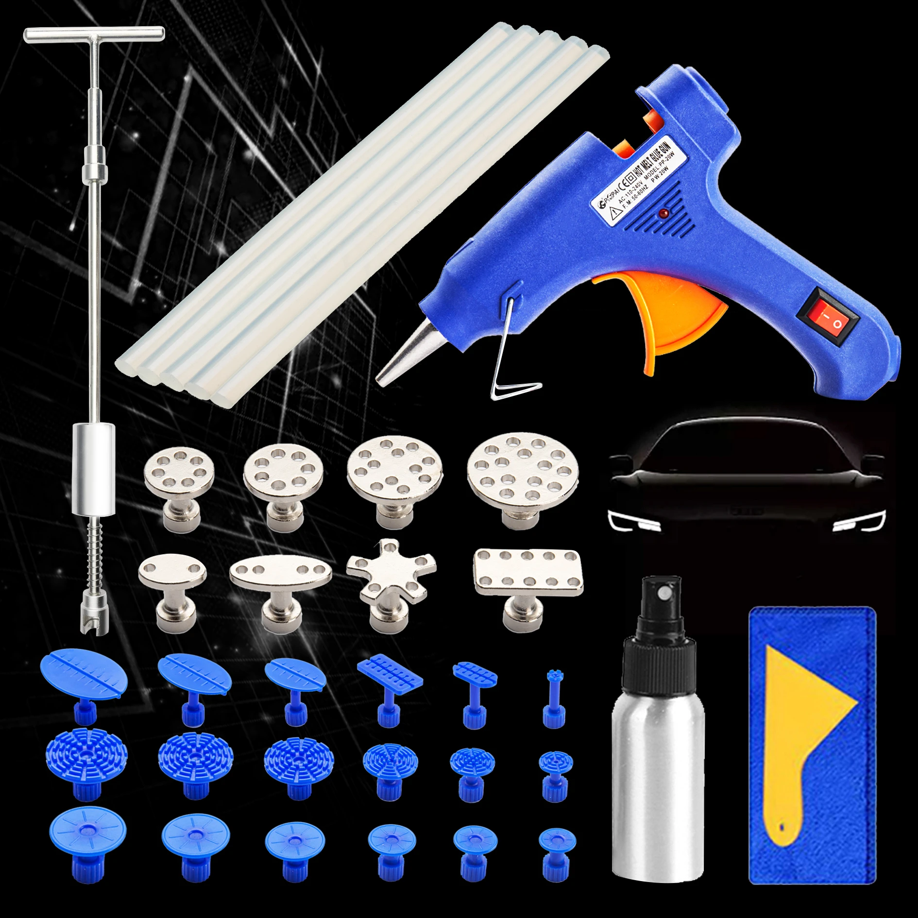 Car body Dent Removal Tool Dent Repair Puller Kit Slide Hammer Suction Cups For Hail Damage Car Dent Repair Tool