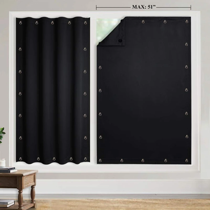 Temporary Blackout Blind Curtain For Window Adjustable Sucker Shade Drape Portable For Living Room Home Window Door For Balcony