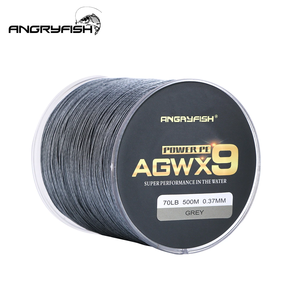 Angryfish Super Strong PE Line Braided Fishing Thread 9 Strands Weaves Braided 500M/547YD Fishing Line