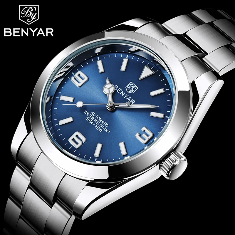 BENYAR 2020 New Stainless Steel Automatic Men Watches Top Brand Waterproof Luxury Men Mechanical Wristwatch Relogio Masculino