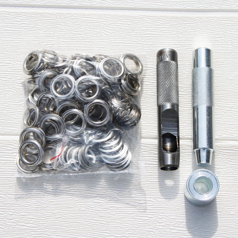 4mm-20mm 100 set silver eyelet and Eyelet Punch Die Tool Set Metal button for Leathercraft Clothing Shoes Belt Bag Grommet