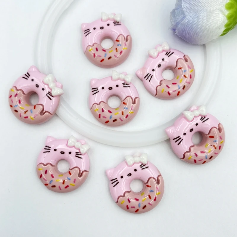 10pcs/lot kawaii resin Cute Doughnut cake flatback cabochons For Hair Bow Centers DIY Scrapbooking Decor C19