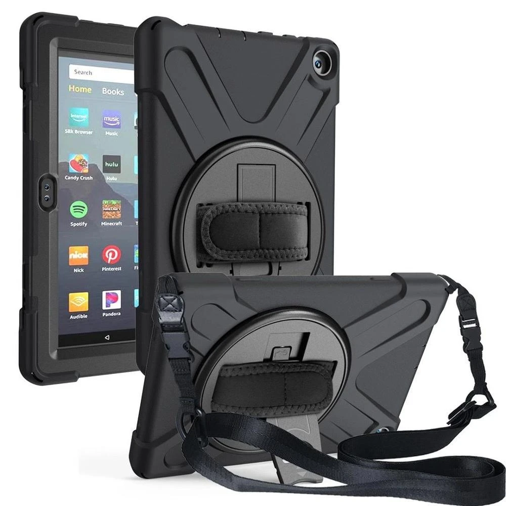360 Degree Rotatable with Kickstand Cover for Lenovo Tab M8 TB-8505F TB-8505X 8.0 Inch Tablet Case Hand Strap & Shoulder Strap