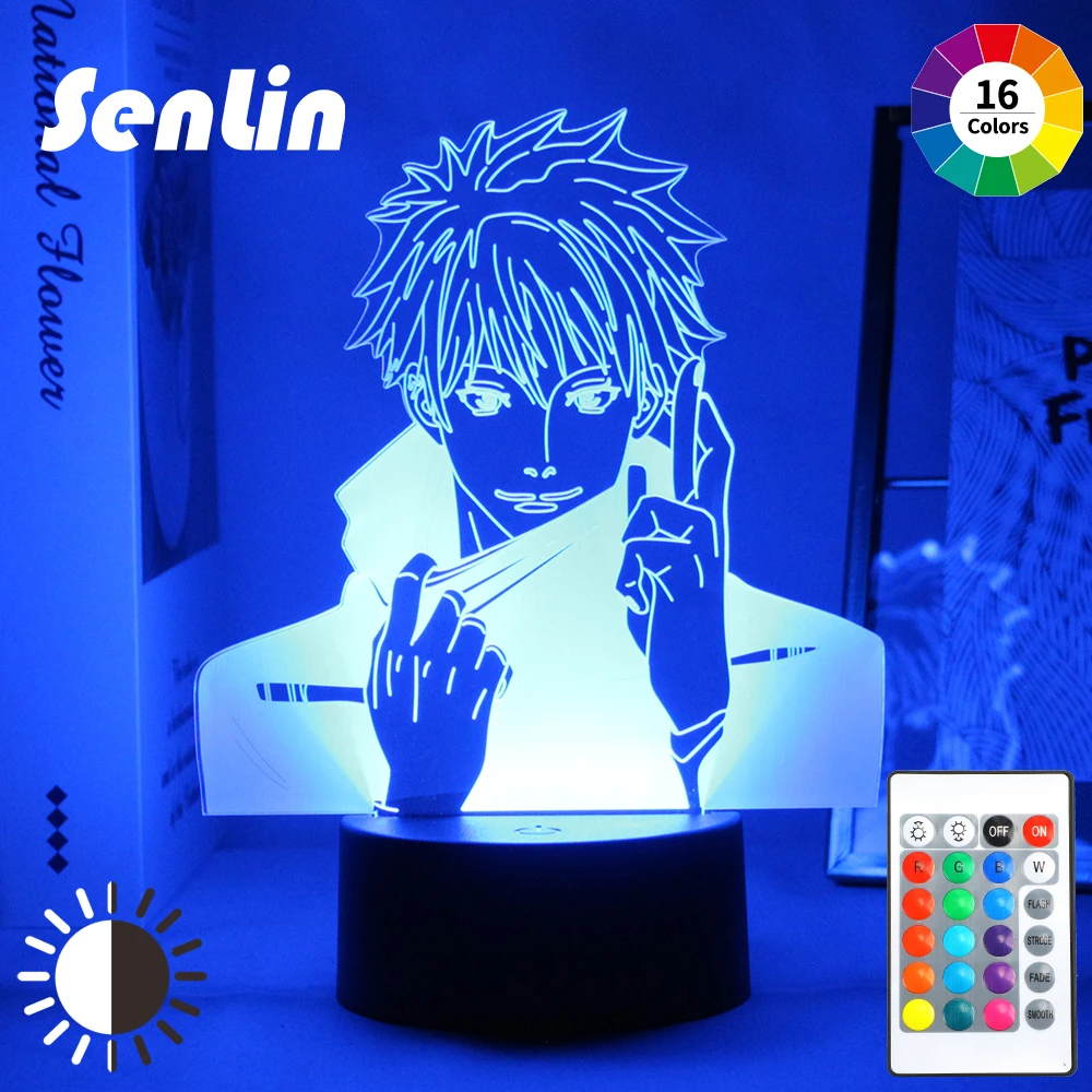 3D Night Light Anime Lamp Jujutsu Kaisen Gojo Satoru Figure for Kids Bedroom Decor Nightlight Manga Cool Gift Child Table Lamp