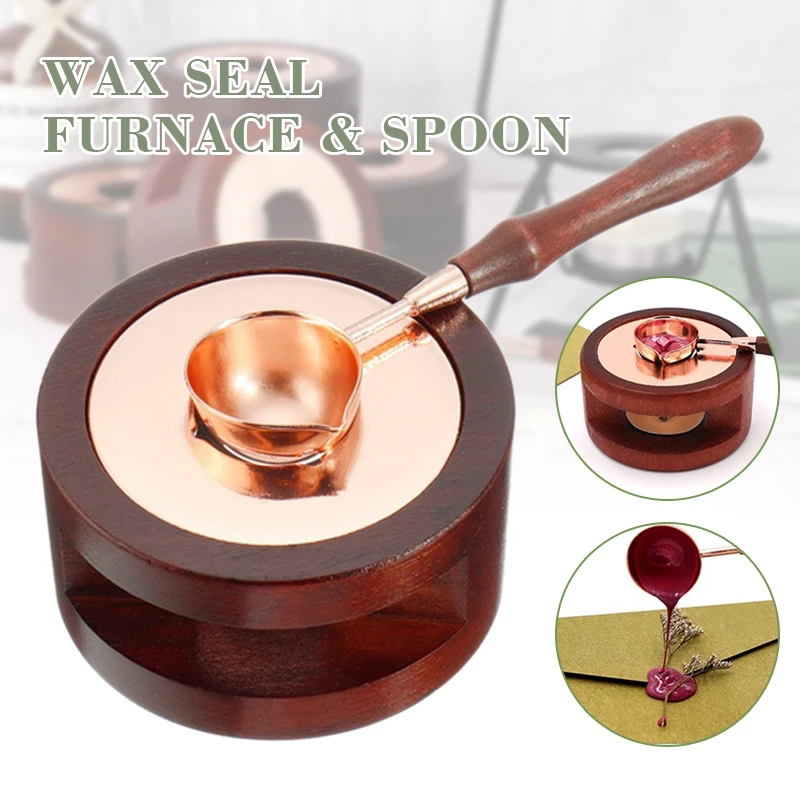 1 Set Wax Seal Stamp Wax Seal Beads Sticks Warmer Wax Sticks Melting Glue Furnace Spoon Stove DIY Crafts Tool