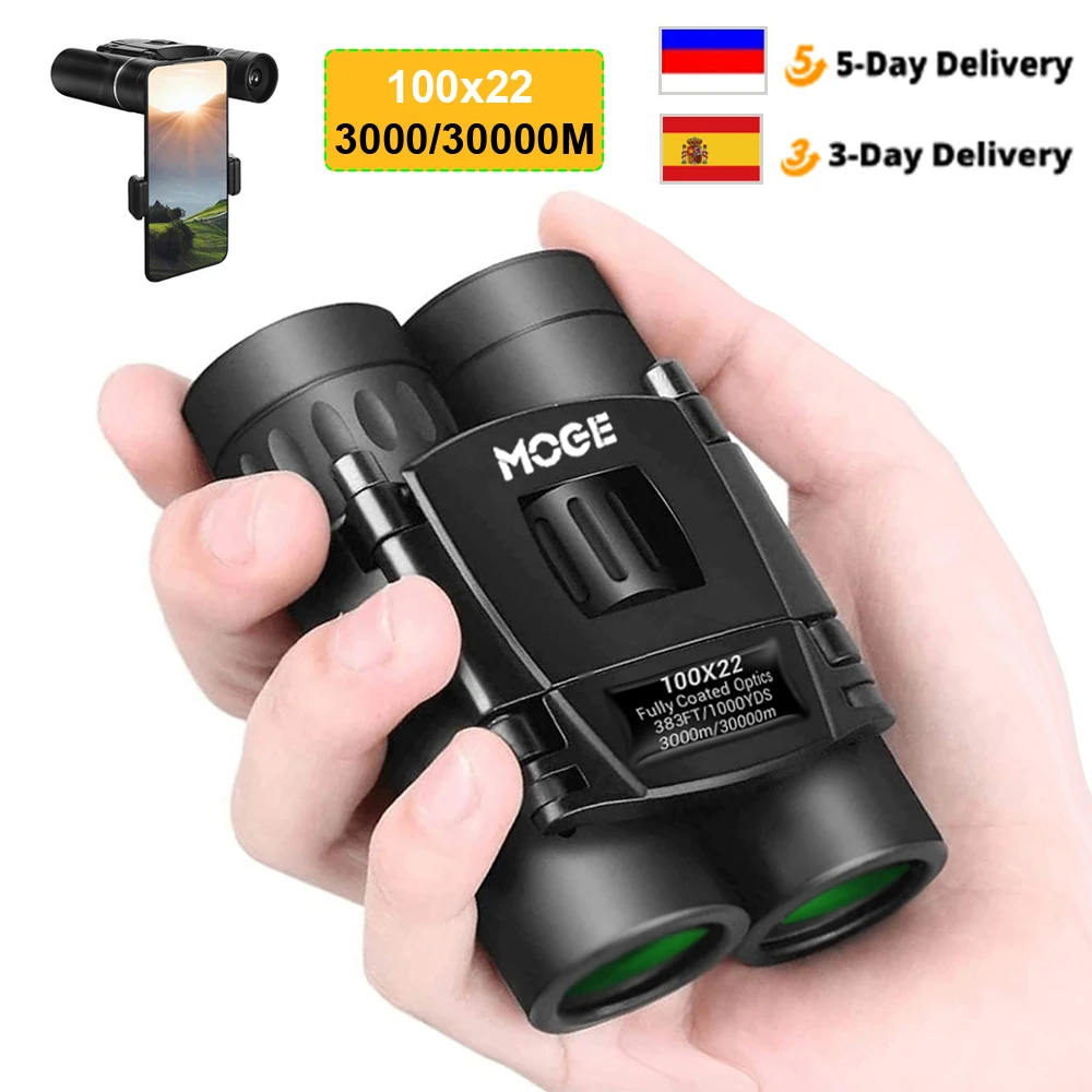 100X22 Professional Binoculars 30000M High Power HD Portable Hunting Optical Telescope BAK4 Night Vision Binocular For Camping