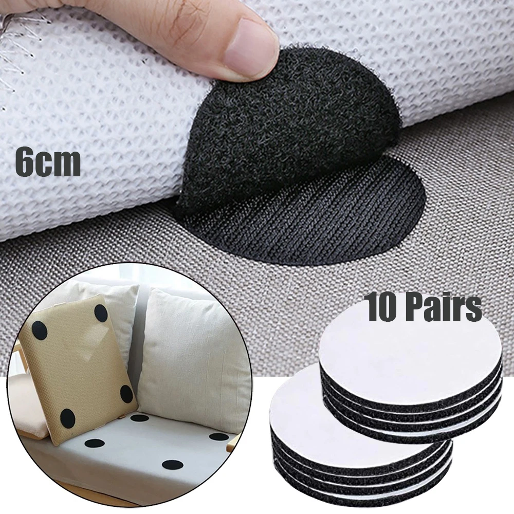 20pcs/10 Pairs Anti Curling Carpet Tape Rug Gripper Velcro Secure the Carpet Sofa and Sheets in Place and Keep Corners Flat
