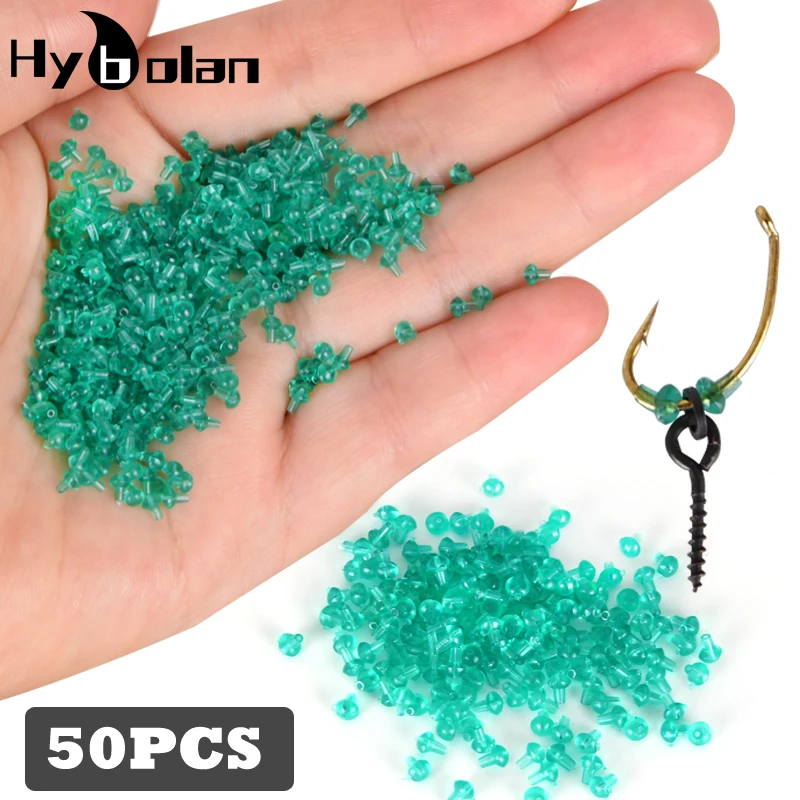 50Pcs Carp Fishing Hook Stops Beads Carp Accessories rubber Chod Ronnie Stoper Rig Pop UP Boilie Stop Terminal Tackle tool