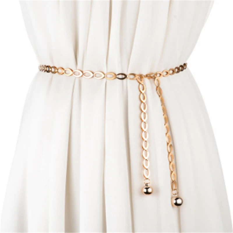 High Waist Gold Silver Belts For Women Fashion Waistbands All-match Belt For Party Jewelry Dress Waist Metal Chain Belts