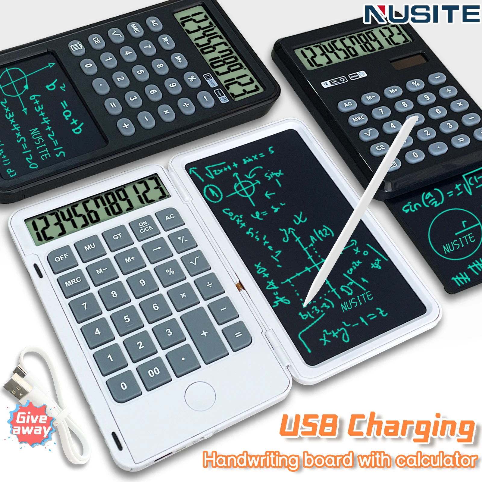 6 Inch Calculator USB LCD Writing Tablet Portable Rechargeable Drawing Board Office Handwriting Notebook  For School And Working