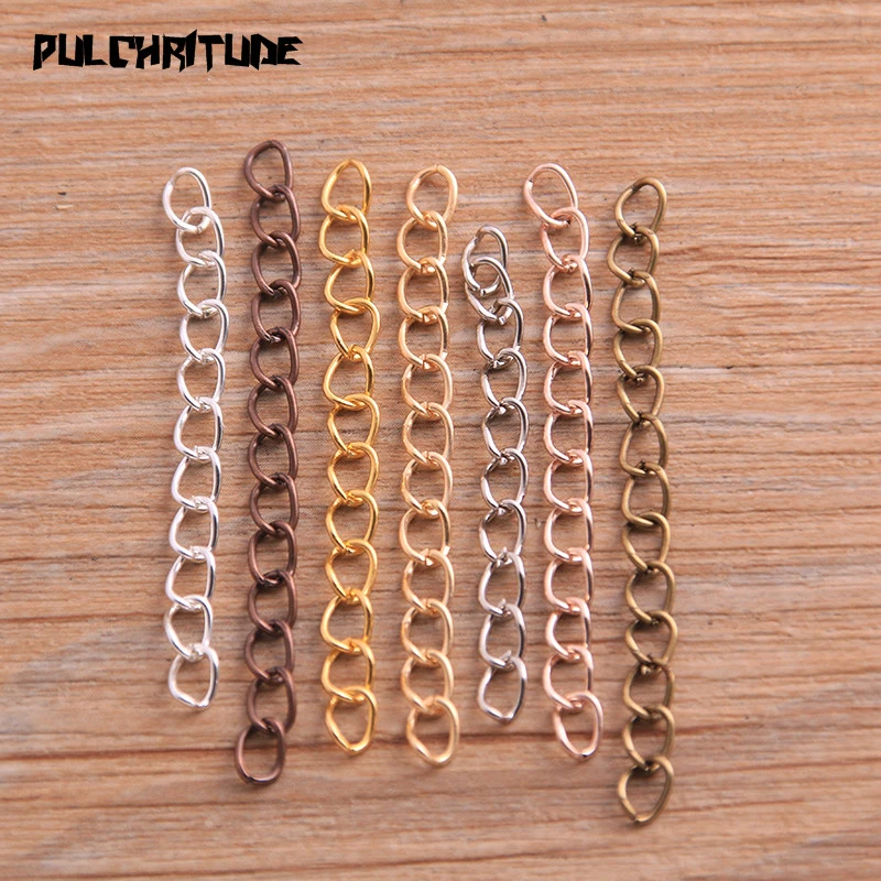 60pcs 2020 New Product 5cm 7 Color Chain Extension For DIY Necklace Bracelet Chain Fashion Jewelry Making Findings