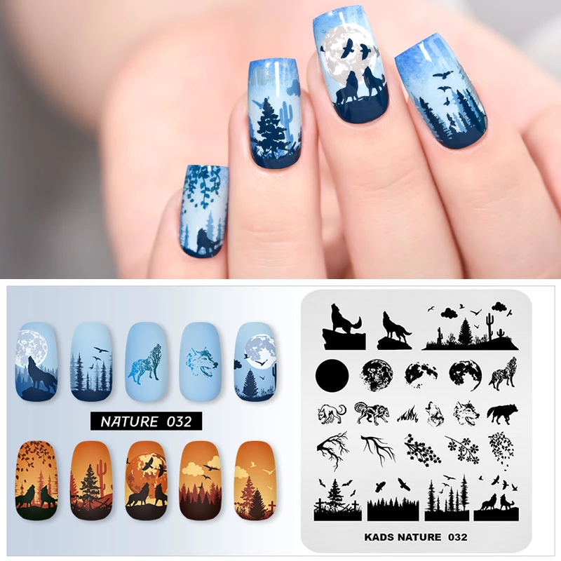 KADS Stamping Plates Flowers Geometry Image Nail Templates New Arrived Stencils for Nail Polish Luxury Moldes Nail Art Design