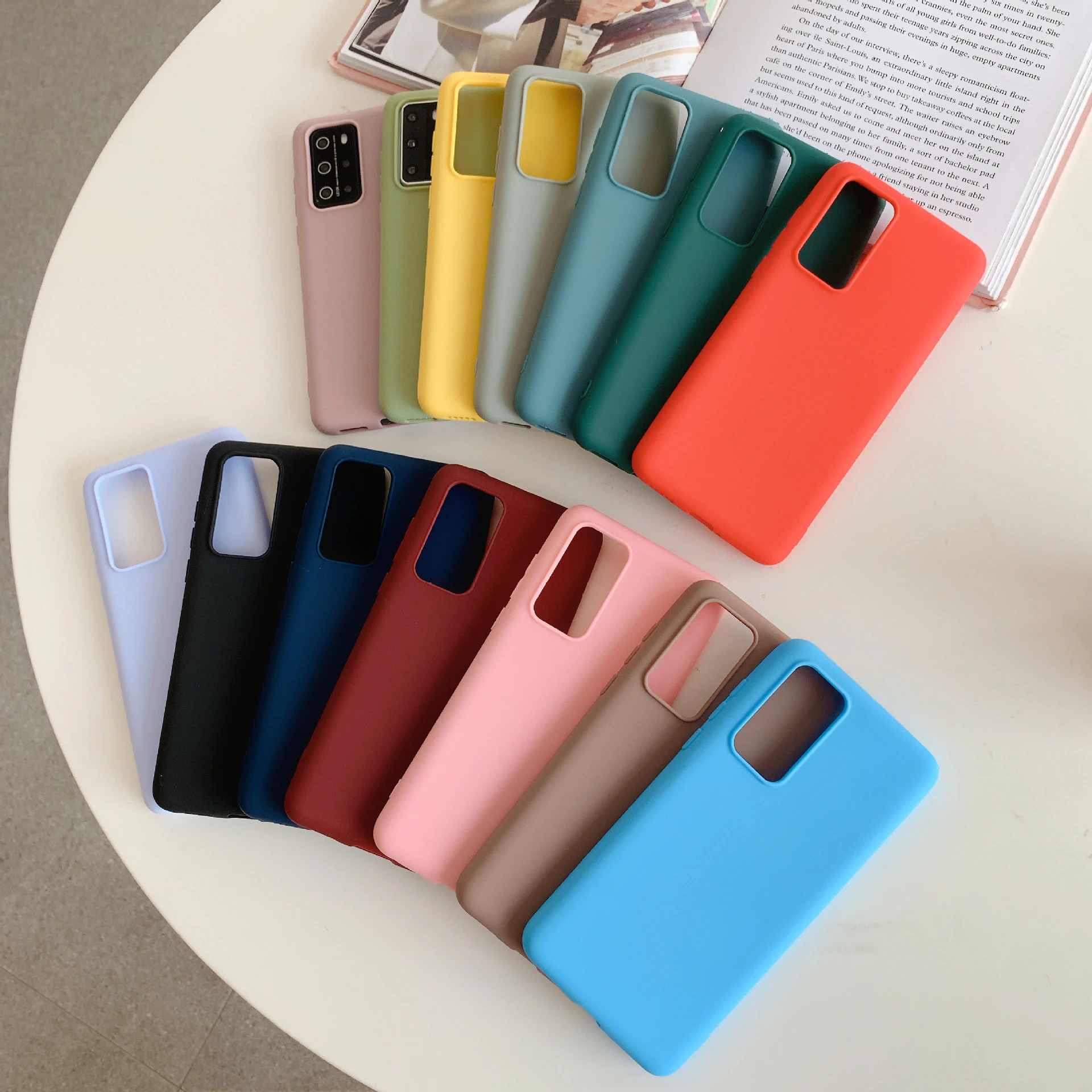 Candy Color Silicone Phone Case for Samsung Galaxy S21 Ultra S20 FE S10E S10 Plus A02S A12 A32 A52 A72 A21S A51 A71 Matte Cover